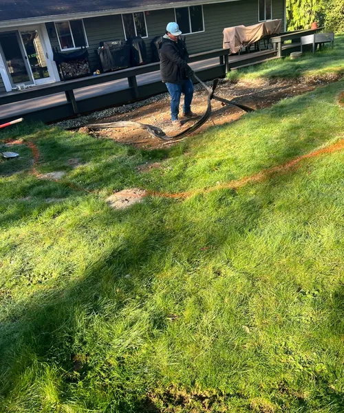 Decorative Stamped Concrete Patio With Integral Color And Decorative Borders in Renton 